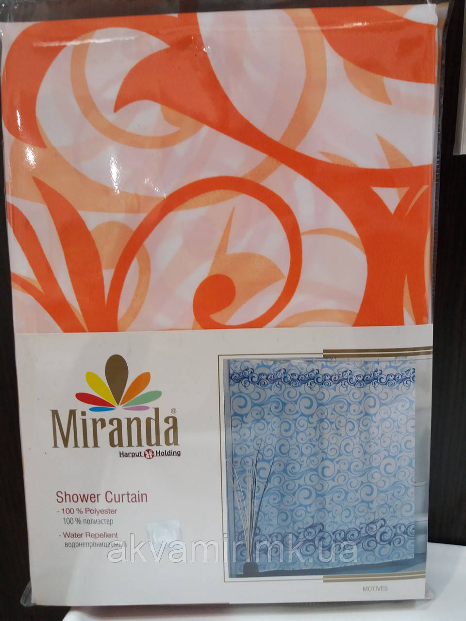 Штора для ванної Miranda MOTIVES (Туреччина) 180х200 см персикова
