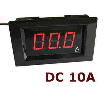 Амперметр постійного струму до 10 А DC із шунтом цифровий вбудований A85DC Червоний