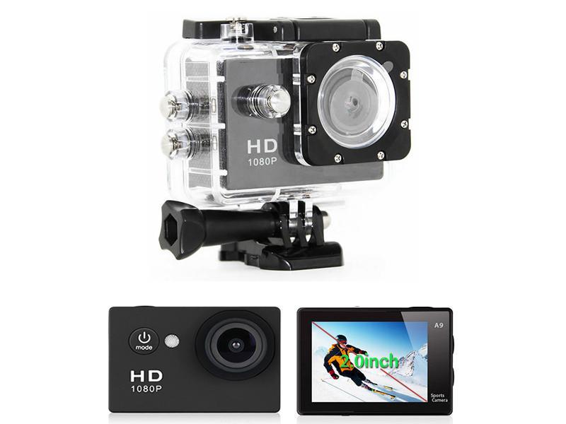 Экшн-камера Sports Action Camera Black Full HD A9 HD 1080p - фото 2 - id-p675817284