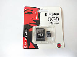 ОРИГІНАЛ карта пам'яті Kingston micro SD 8 GB class 4+SD