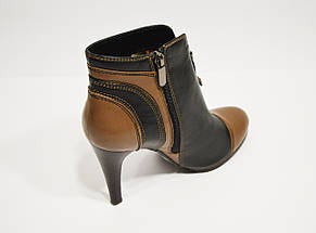 Чорно-коричневі шкіряні черевики It-girl, фото 2