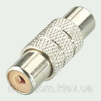 02-00-112. Перехідник гніздо RCA - гніздо RCA, корпус метал