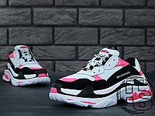 Жіночі кросівки Balenciaga Triple S Trainers White/Black/Pink, фото 4