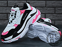 Жіночі кросівки Balenciaga Triple S Trainers White/Black/Pink, фото 5