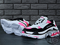 Жіночі кросівки Balenciaga Triple S Trainers White/Black/Pink, фото 6