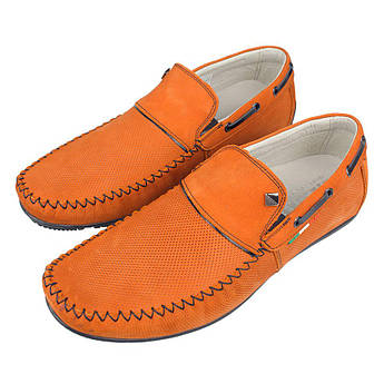Стильні чоловічі мокасини Lemar 1315/3 orange в яскравому помаранчевому кольорі