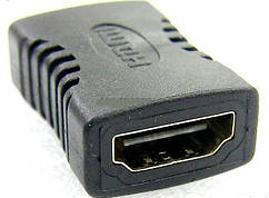 02-01-012. Перехідник гніздо HDMI - гніздо HDMI, gold pin, короткий, корпус пластик