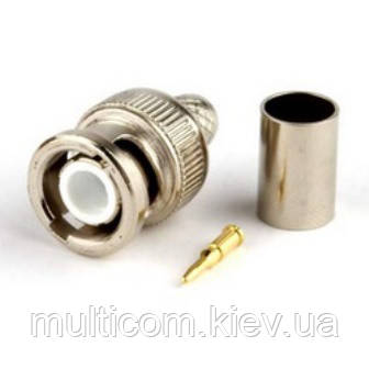 01-10-023. Штекер BNC (RG-6) під кабель, обжимний, метал