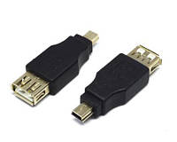 01-08-221. Переходник гнездо USB тип A - штекер mini USB, 5pin