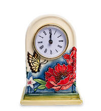 Порцеляновий настільний годинник "Кольоровий сад" Pavone JP-852/12