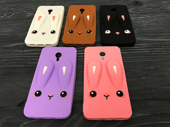 Гумовий 3D чохол Rabbit для Meizu M3 Note (5 кольорів), фото 2