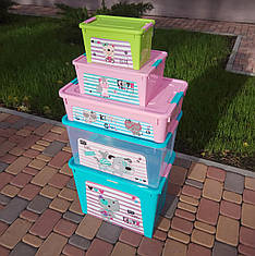Комплект Контейнер "Smart Box" Алеана з декором Pet Shop 5шт