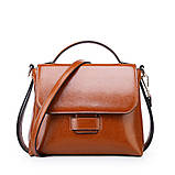 Стильна жіноча сумка з натуральної шкіри чорна, фото 4