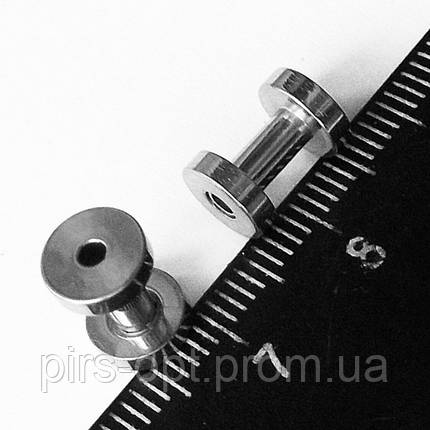 Тунель для пірсингу вух (ціна за 1 шт) ( сталь 316L), діаметр 3 мм., фото 2
