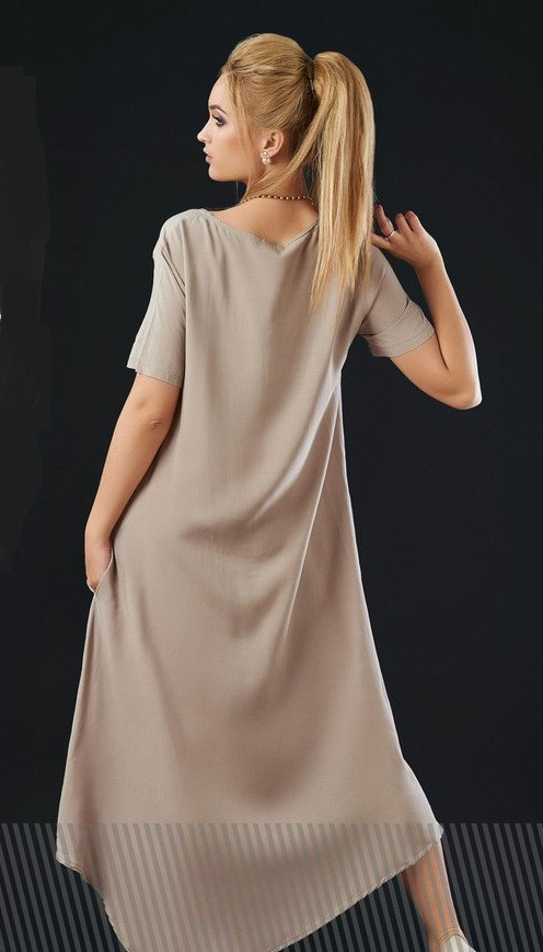 Платье женское ткань штапель серый цвет. - фото 3 - id-p676273488