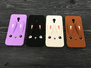 Гумовий 3D чохол Rabbit для Meizu M3 (M3 Mini) / M3s (4 кольори)