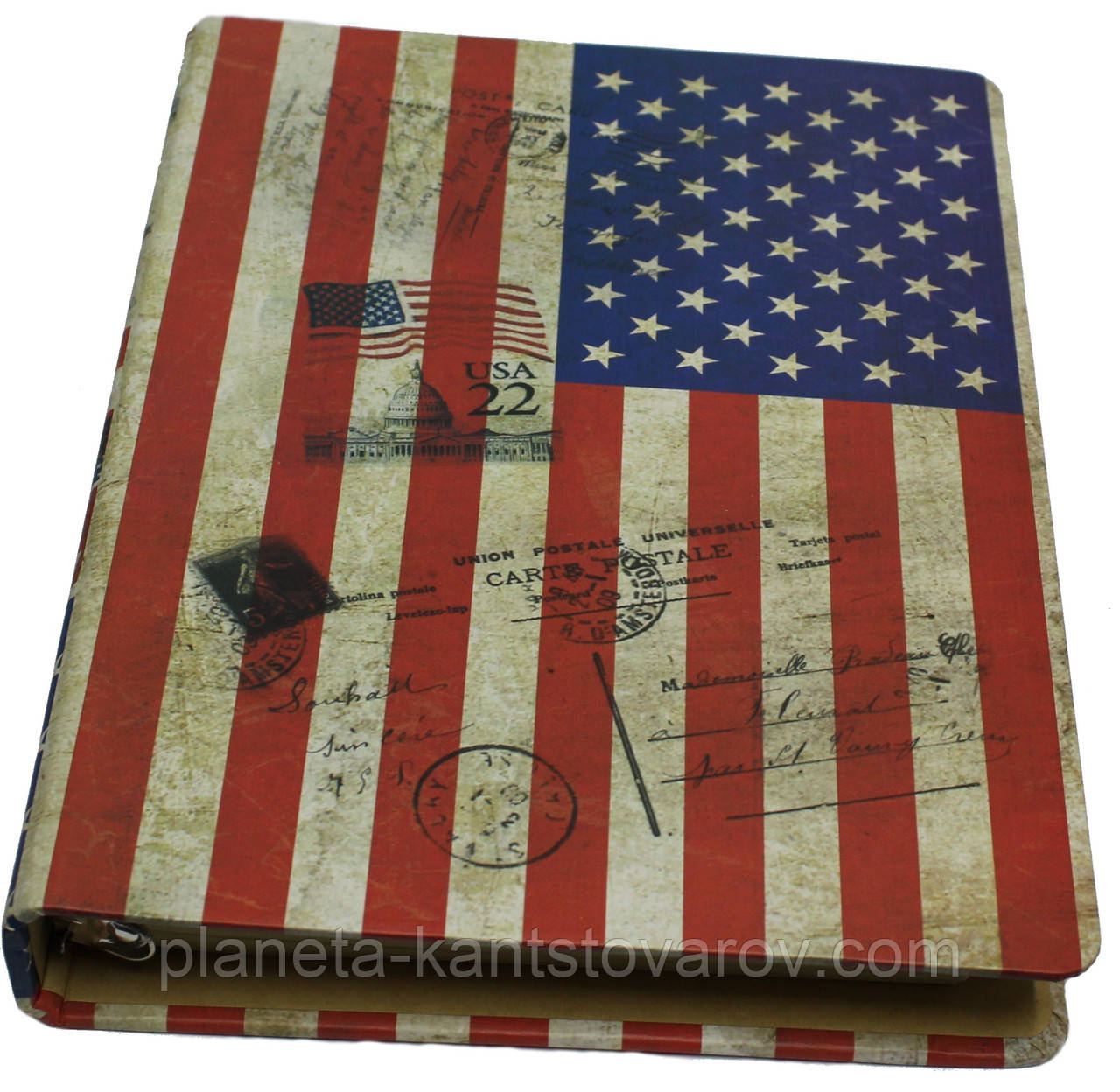 Блокнот на кільцях JGHY-251051-7010 "Американський прапор" 15х21