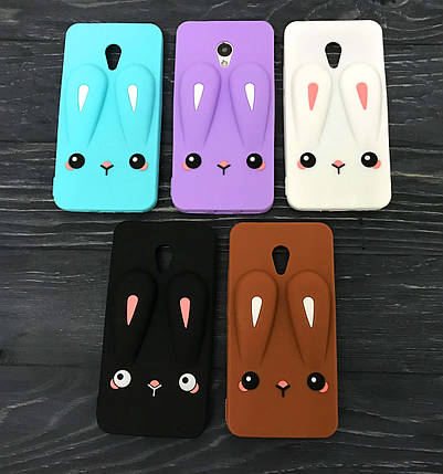 Гумовий 3D чохол Rabbit для Meizu M5S (5 кольорів), фото 2