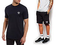 Мужской летний комплект футболка и шорты Адидас (Adidas), футболки и шорты Турейкий трикотаж, S