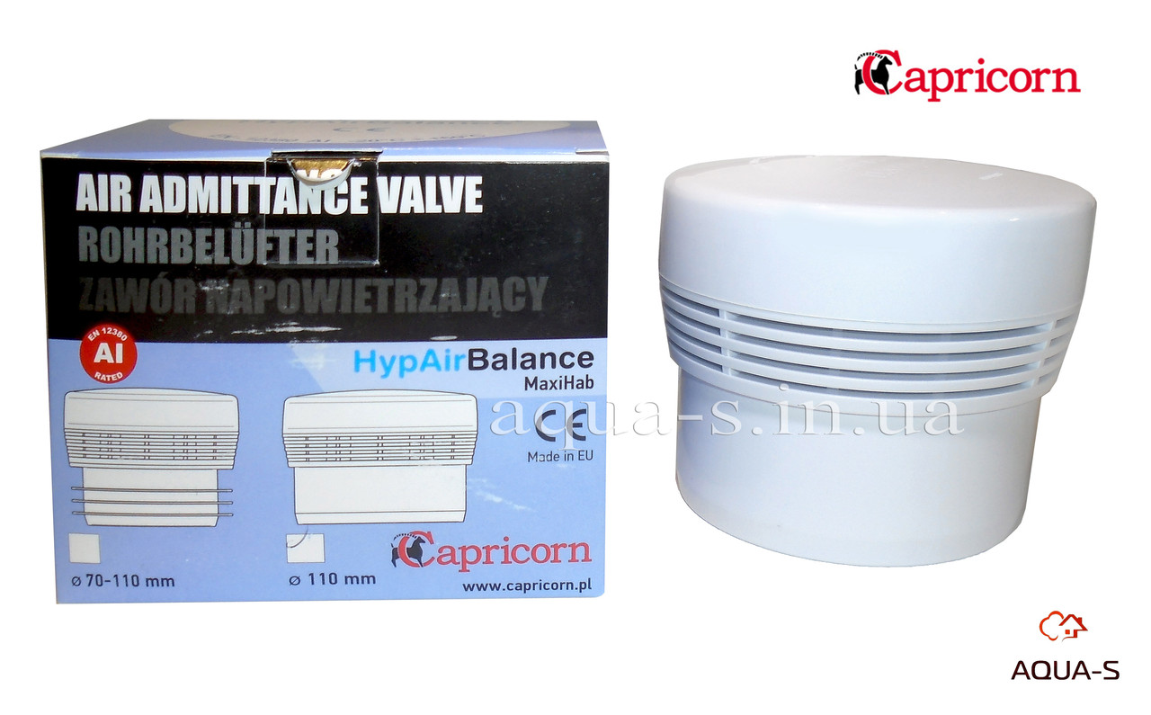 Клапан повітряний Capricorn HypAir Balance DN 110 (аератор) для каналізації (Польща) 9-2731-110-00-03-01, фото 1