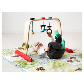 ЛЕКА Тренажер для немовляти, береза, різнобарвний 70108177 IKEA, ІКЕА, LEKA, фото 2