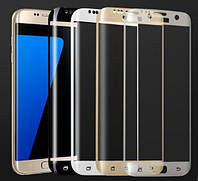 Противоударное закаленное стекло 0.2mm с защитой на весь экран Samsung G935F Galaxy S7 Edge (2.5D) /для САМСУНГА галакси С7 эдж/935/