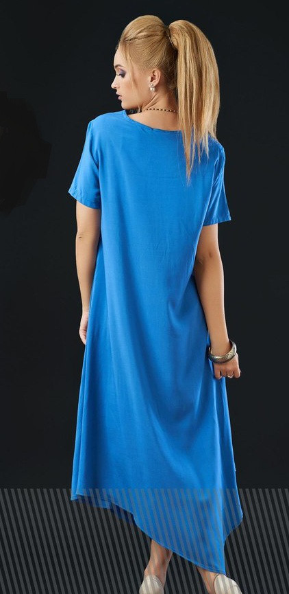 Платье женское ткань штапель синий цвет. - фото 3 - id-p676611318