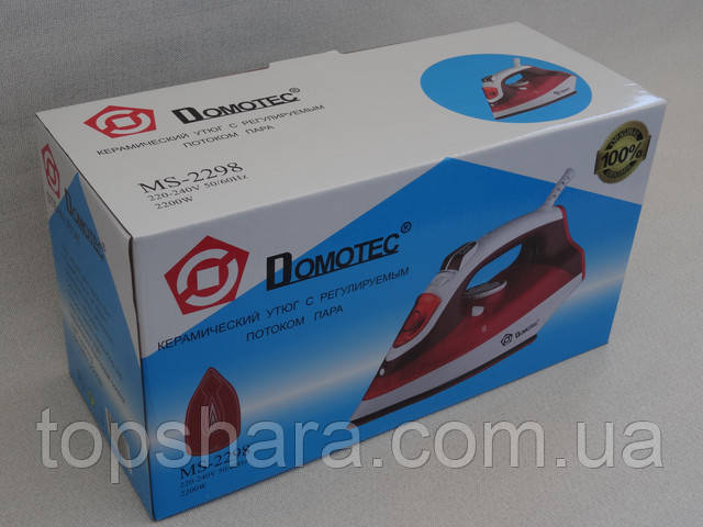 Утюг Domotec MS-2298 керамика Steam Iron 2200вт, красный