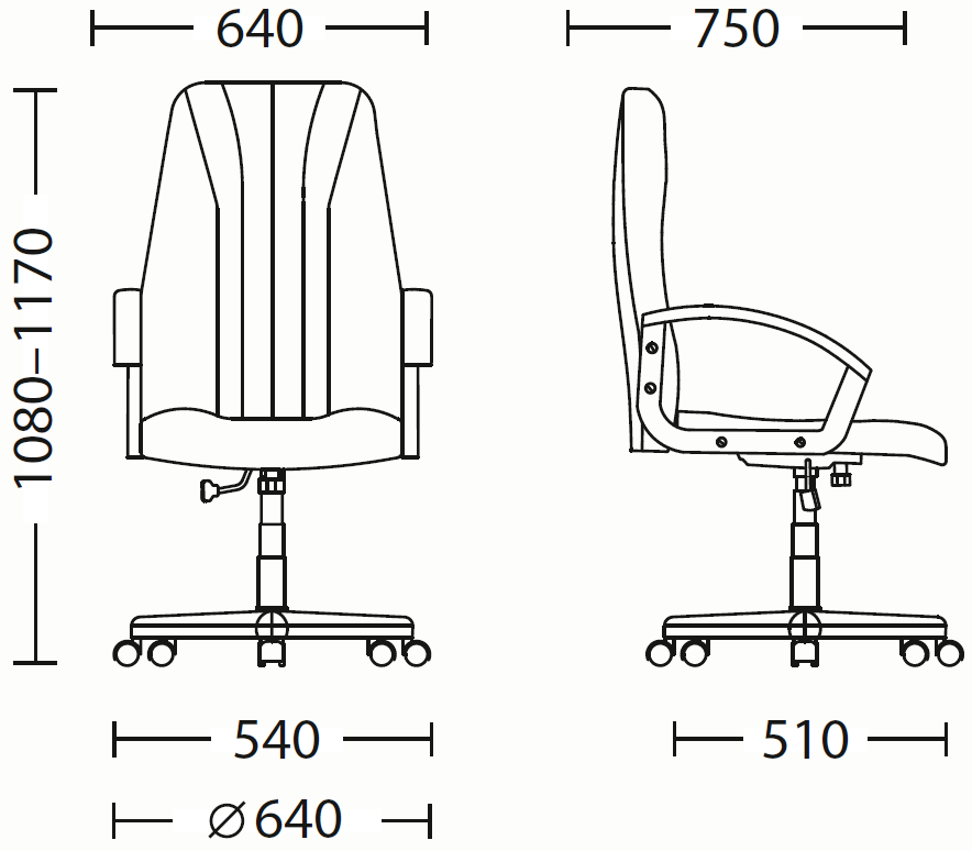 Кресло офисное Classic механизм Tilt крестовина PM64 ткань С-11 (Новый Стиль ТМ) - фото 4 - id-p24937897