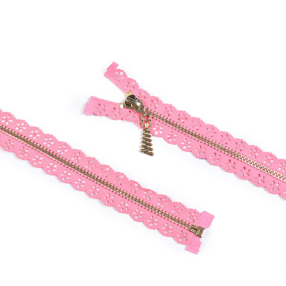 Блискавка ажурна метал М-70 Тип-7 роз'ємна рожева (52714.003)