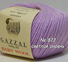 Нитки пряжа для в'язання напіввовна BABY WOOL XL GAZZAL Бебі вул хл Газзаєв №823