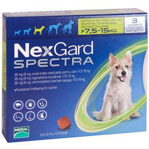 NexGard (НексгарД) SPECTRA (Спектра) жувальні таблетки для собак від 7,5 до 15 кг. (1 табл.)