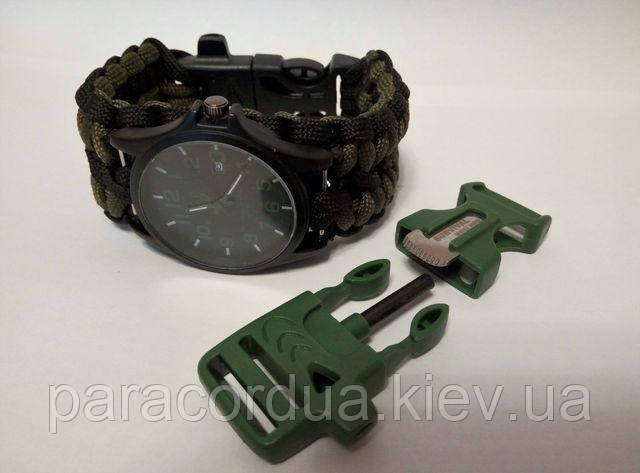 Кварцевий Годинник і браслет виживання 4 в 1