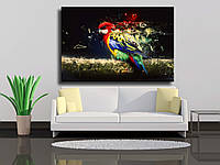 Картина на холсте "Абстракция Цветной попугай"