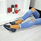 Сині жіночі шкіряні мокасини 37,38,41, фото 6