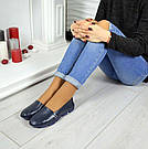 Сині жіночі шкіряні мокасини 37,38,41, фото 7