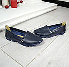 Сині жіночі шкіряні мокасини 37,38,41, фото 8