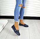 Сині жіночі шкіряні мокасини 37,38,41, фото 9