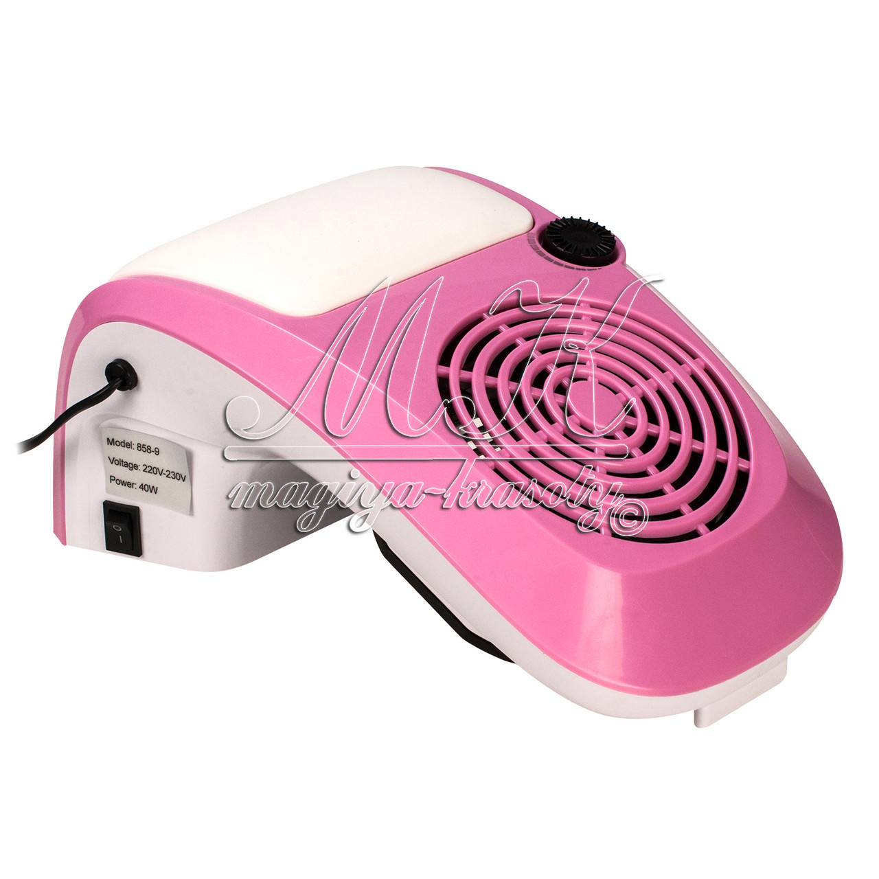 Витяжка для манікюру Simei 858-9, 40W з регулятором потужності, рожева