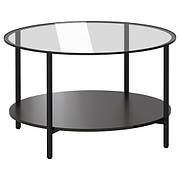ВИТШЕ Журнальний стіл, чорно-коричневий, скло, 75 см 80213309 IKEA, ІКЕА, VITTSJÖ