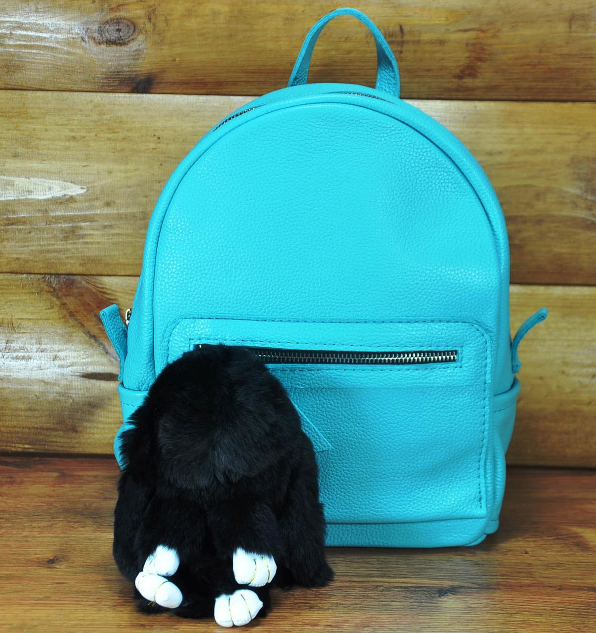 Хутряний брелок кролик чорний, фото 1