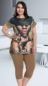 Модний жіночий комплект футболка з бриджами