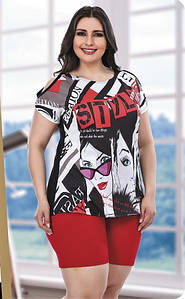 Жіночий комплект футболки та шорти великого розміру