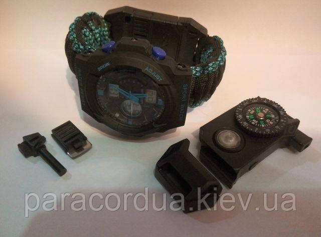 Кварцові Годинники SKMEI (Ліхтарик) і браслет виживання 5 в 1