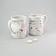 Набір керамічних чашок для чаю та кави на 300 мл 2 од. "сердце", фото 2