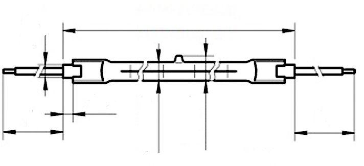 Лампа кварцова галогенна теплова КГТ 220-1300 2Pin15
