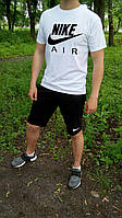 Мужской комплект футболка + шорты Nike белого и черного цвета (люкс ) S