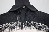 Плаття ошатне, стильне коротке бежеве з чорним мереживом, Туреччина, фото 7