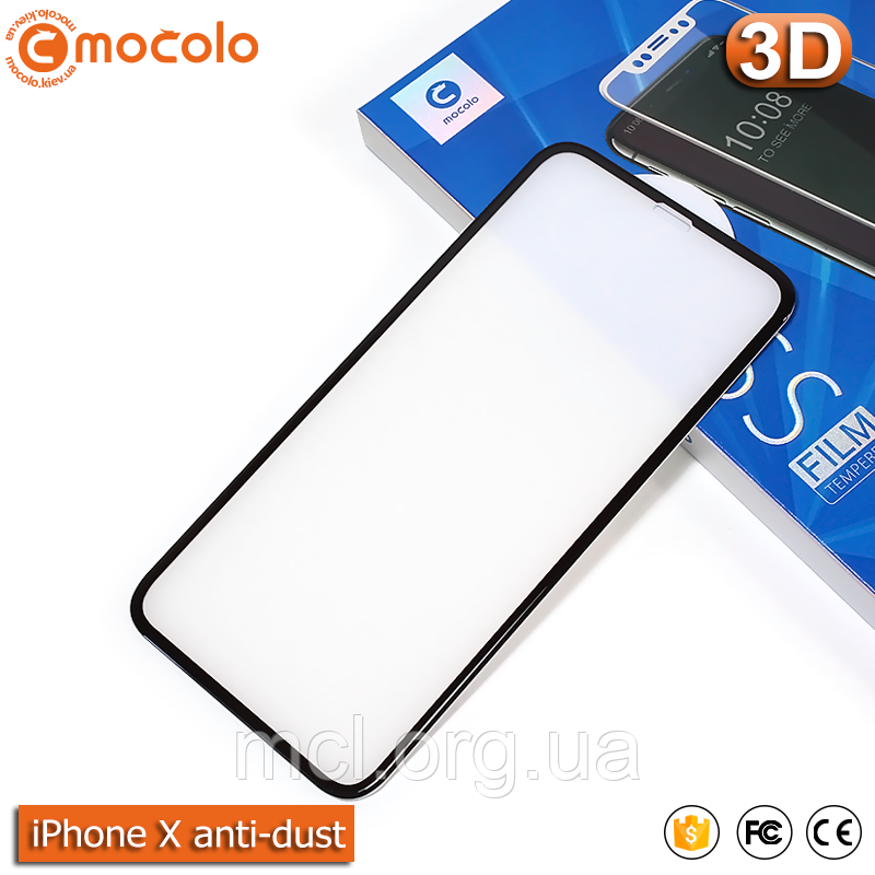 Захисне скло Mocolo iPhone X Anti-Dust (Black) 3D
