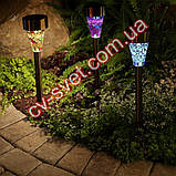 Садовый светильник на солнечной батарее пластик CAB96 коричневый, фото 3